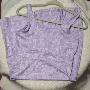 Lavender Patterned Tank Top and Pants Set